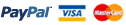 Paypal, Visacard, Mastercard