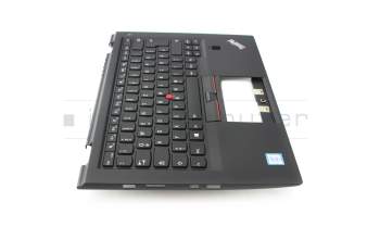 00PA710 original Lenovo clavier incl. topcase DE (allemand) noir/noir avec rétro-éclairage et mouse stick