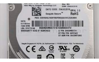 Lenovo 00PC563 HDD_ASM 2.5in 500G 7200 FIPS HDD DT FRU