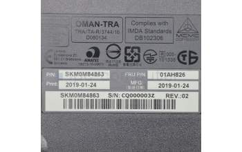 Lenovo 01AH826 KYB_MOUSE Primax RFBU71 2.4G BK AR_FR