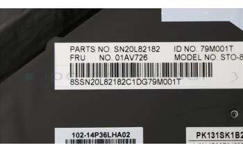 Lenovo 01AV726 NB_KYB KB SLV Chicony Spanish