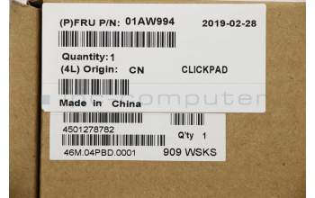 Lenovo MECH_ASM ClickPad,PCBA,glass,Bracket pour Lenovo ThinkPad X1 Carbon 4th Gen (20FC/20FB)