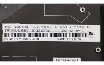 Lenovo 01EN386 NB_KYB KB BLK Sunrex US English