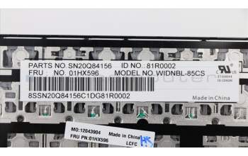 Lenovo 01HX596 NB_KYB Windu2 CHY NBL-KB CZS