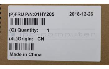 Lenovo 01HY205 COVER FRU A Cover ASM Black