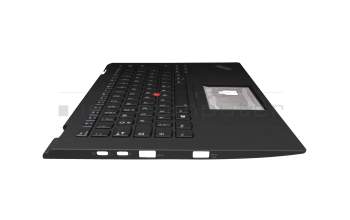 01HY813 original Lenovo clavier incl. topcase DE (allemand) noir/noir avec rétro-éclairage et mouse stick