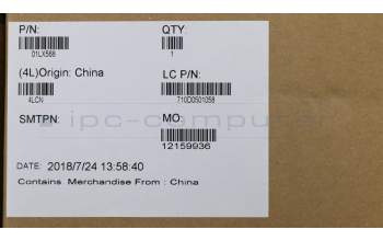 Lenovo 01LX568 MECH_ASM KBD,Bezel,PT,FPR,BK,SUN