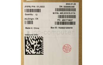 Lenovo 01LX833 C-Cover with keyboard, German, Black, Backlight, UK