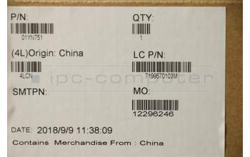 Lenovo 01YN751 NB_KYB FRU COMO NM,LTN,KB-BL,SV,FR