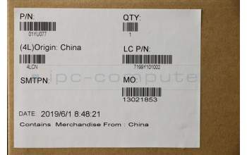 Lenovo 01YU077 MECH_ASM CS16_2BCP,MYLAR,SILVER,NFC,TRA