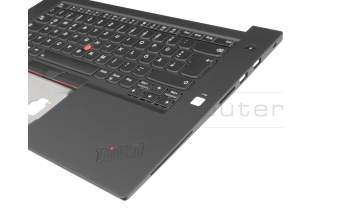 01YU774 original Lenovo clavier incl. topcase DE (allemand) noir/noir avec rétro-éclairage et mouse stick b-stock