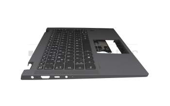 025.901N3.0001 original Lenovo clavier incl. topcase DE (allemand) noir/gris avec rétro-éclairage