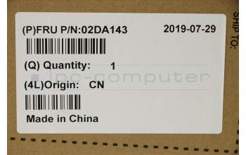 Lenovo 02DA143 COVER FRU D Cover ASM,Silver