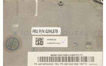 Lenovo 02HL878 MECH_ASM KBD,Bezel,FPR hole,PW BTN,BK