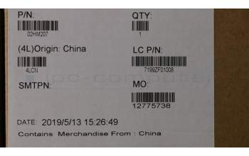 Lenovo 02HM207 MECH_ASM Ccov,DEN,BLKBD,BK,LTN