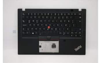Lenovo 02HM289 C-Abdeckung mit Tastatur, Isländisch, Schwarz, Hintergrundbeleuchtung, Fingerabdruck