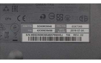 Lenovo 03X7365 KB MICE_BO FRU KBD UK English 166