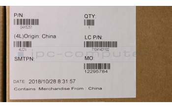 Lenovo 04X5251 LCD COVER FRU LCD REAR COVER ASM_RG/WV T