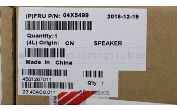 Lenovo SPEAKERINT FRU Speaker ASM pour Lenovo ThinkPad X1 Carbon 3rd Gen (20BS/20BT)