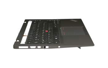 04X6537 original Lenovo clavier incl. topcase DE (allemand) noir/noir avec rétro-éclairage et mouse stick