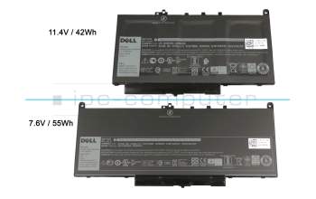 07CJRC original Dell batterie 42Wh 11,4V