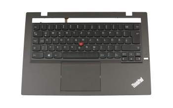 0C45081 original Lenovo clavier incl. topcase DE (allemand) noir/noir avec rétro-éclairage et mouse stick