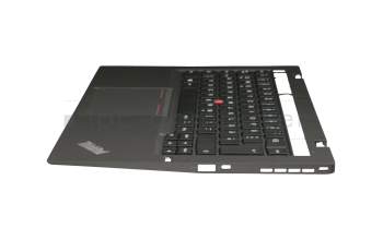 0C45081 original Lenovo clavier incl. topcase DE (allemand) noir/noir avec rétro-éclairage et mouse stick