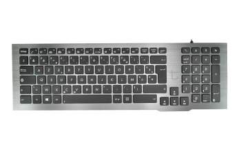 0KN0-MB1FR31 original Asus clavier FR (français) noir/argent avec rétro-éclairage