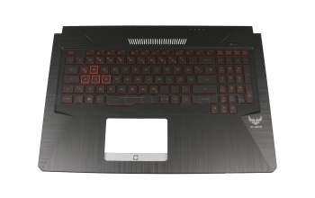 0KN1-5J1GE21 original Pega clavier incl. topcase DE (allemand) noir/rouge/noir avec rétro-éclairage