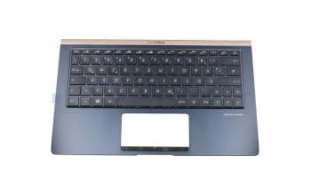 0KNB0-1628GE00 original Asus clavier incl. topcase DE (allemand) noir/bleu avec rétro-éclairage