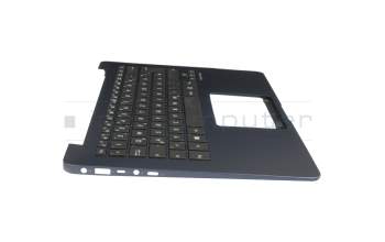 0KNB0-2627GE00 original Asus clavier incl. topcase DE (allemand) noir/bleu avec rétro-éclairage