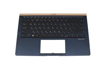 0KNB0-262GRU00 original Asus clavier incl. topcase RU (russe) noir/bleu avec rétro-éclairage