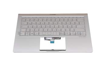 0KNB0-262HG00 original Asus clavier incl. topcase DE (allemand) argent/argent avec rétro-éclairage