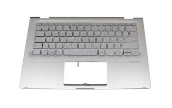 0KNB0-262NGE00 original Asus clavier incl. topcase DE (allemand) argent/argent avec rétro-éclairage
