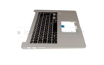 0KNB0-4626GE00 original Asus clavier incl. topcase DE (allemand) noir/argent avec rétro-éclairage