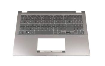 0KNB0-560AGE00 original Chicony clavier incl. topcase DE (allemand) noir/gris avec rétro-éclairage pour les modèles Touchpad