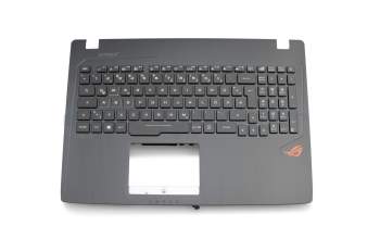 0KNB0-6676GE00 original Asus clavier incl. topcase DE (allemand) noir/noir avec rétro-éclairage