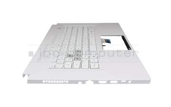 0KNR0-261DGE00 original Asus clavier incl. topcase DE (allemand) blanc/blanc avec rétro-éclairage
