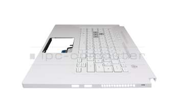 0KNR0-261DGE00 original Asus clavier incl. topcase DE (allemand) blanc/blanc avec rétro-éclairage