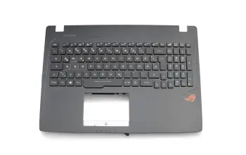 90NB0DX1-R30GE0 original Asus clavier incl. topcase DE (allemand) noir/noir avec rétro-éclairage