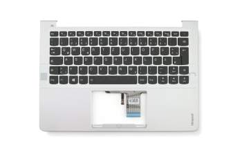 Clavier incl. topcase DE (allemand) noir/argent avec rétro-éclairage original pour Lenovo IdeaPad 710S-13IKB (80VQ)