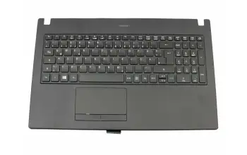 Clavier incl. topcase DE (allemand) noir/noir avec rétro-éclairage original pour Acer TravelMate P2 (P2510-M)