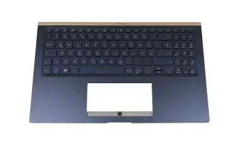 90NB0NK1-R31GE0 original Asus clavier incl. topcase DE (allemand) bleu/bleu avec rétro-éclairage