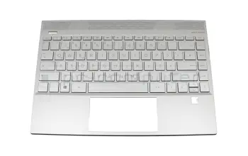 L53415-041 original HP clavier incl. topcase DE (allemand) argent/argent avec rétro-éclairage