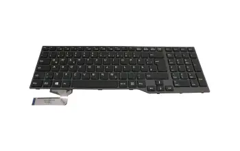 S26391-F2336-B221 original Fujitsu clavier DE (allemand) noir/noir avec rétro-éclairage