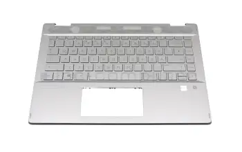 L53785-041 original HP clavier incl. topcase DE (allemand) argent/argent avec rétro-éclairage