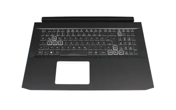 6B.Q84N2.077 original Acer clavier incl. topcase DE (allemand) noir/noir avec rétro-éclairage (GTX 1660/RTX 2060)
