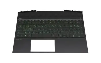 L57593-261 original clavier incl. topcase RU (russe) noir/noir avec rétro-éclairage
