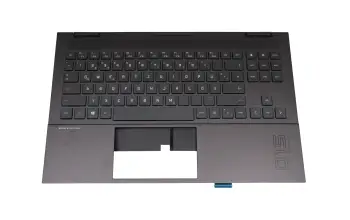 M00666-041 original HP clavier incl. topcase DE (allemand) noir/noir avec rétro-éclairage