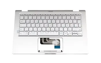 90NX0231-R31GE0 original Asus clavier incl. topcase DE (allemand) argent/argent avec rétro-éclairage